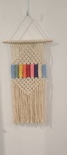 Handmade Macram  Wall Hanging   Natural Cotton   Colorful 9  Column Design   Boho