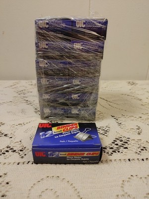 12 Pkgs. Binder Clips Small Black 12 Pack Set Tempered Steel NEW!   144 TOTAL!