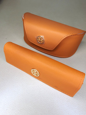 2 Tory Burch Orange Sunglasses Glasses Eyeglasses Case BOTH