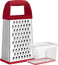 Grattugia Formaggio con Contenitore, Grattugia Formaggio Professionale con Manico, Inox 