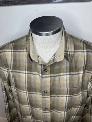 Pendleton Lodge Virgin Wool Plaid Flannel Brown/Beige Gold Shirt. 70’s Style - Picture 1 of 11