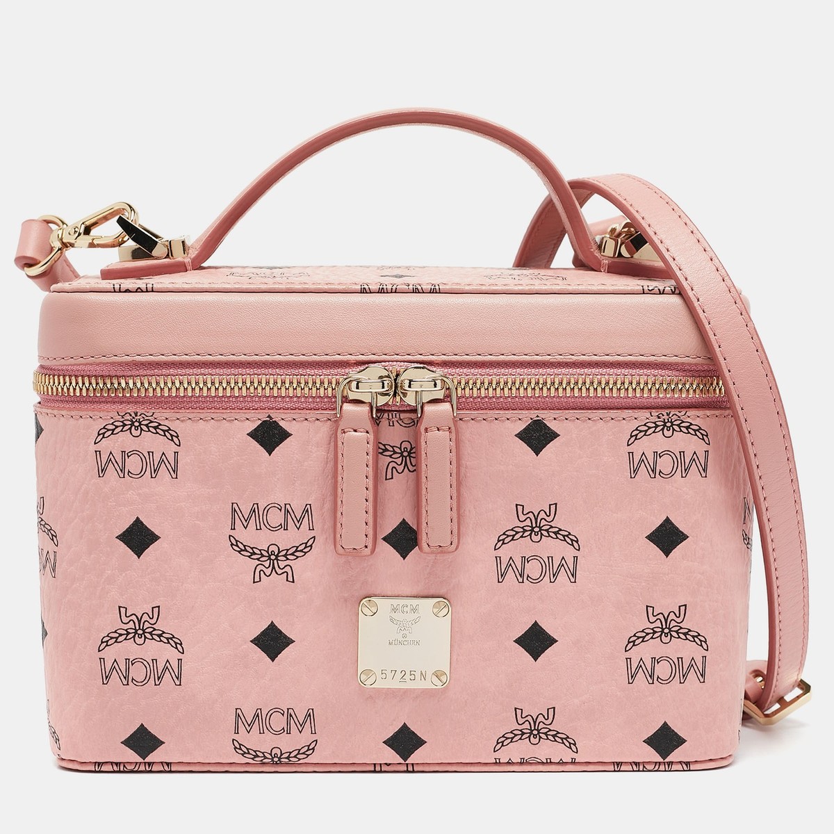 Mcm Visetos Rockstar Vanity Case In Visetos Original MCM Pink