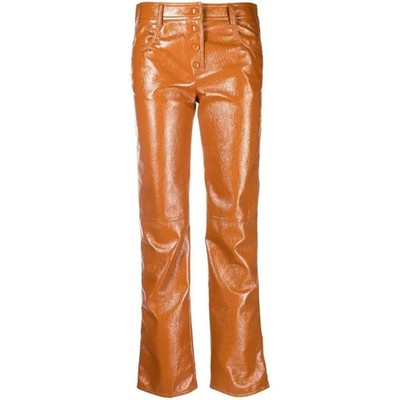 MSGM Vegan Leather Straight Leg Trousers Size XS NWT