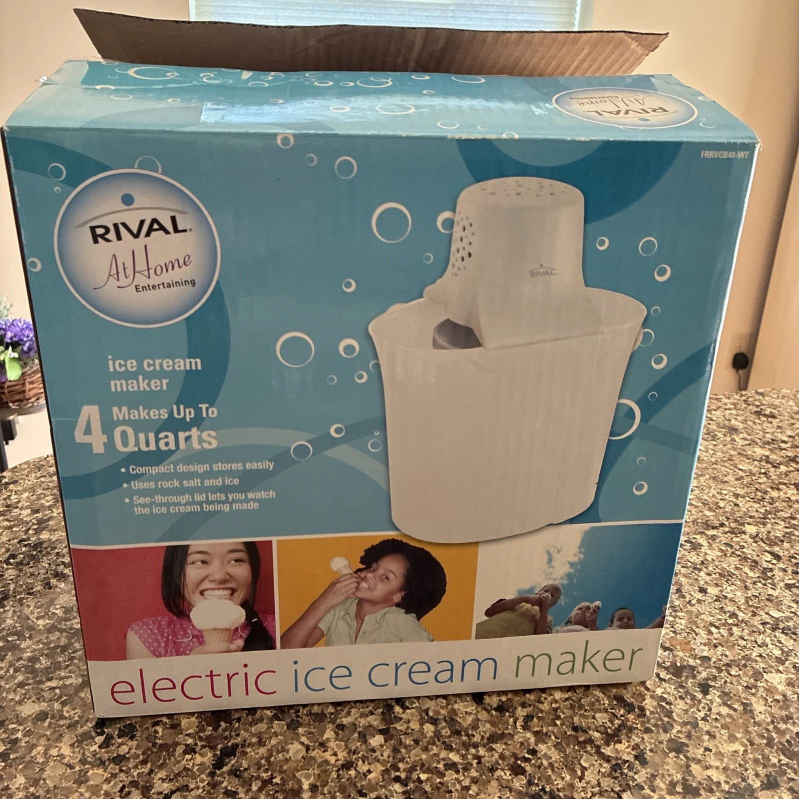 Rival 4-Quart Electric Ice Cream Maker White FRRVCB40 NEW SHIPS FAST