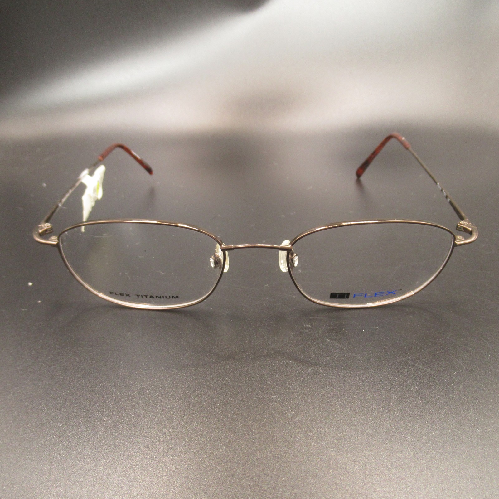 FLEX TITANIUM Eyeglass Frames T1501 Cognac 52-19-145 Lightweight Semi-Rimless