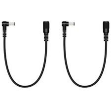 2 Pack 5.5mm x 2.1mm DC Power Extension Cable 90 Degree Right Angle Male to F...