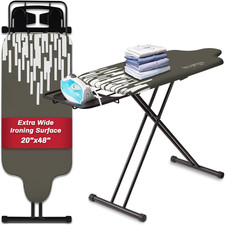 Extra Large Ironing Board with Hang Rail and Iron Rest 64" L X 20" W X 38" H La