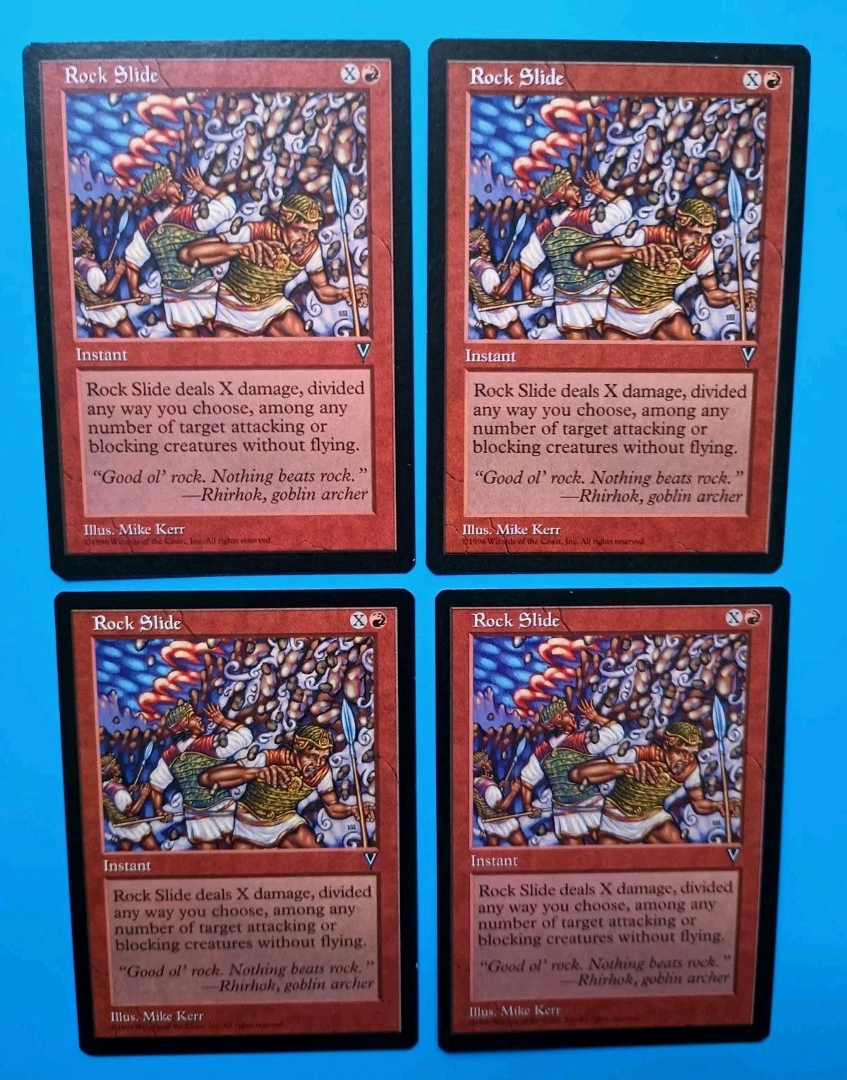 Magic the Gathering MTG Visions ROCK SLIDE  X 4 LP/EX C 1997 Nice!