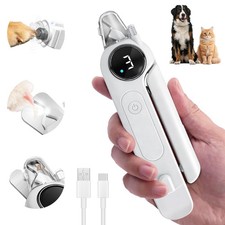 2-in-1 Dog Nail Clippers Grinder with Light, Quiet Electric Pet Nail Trimmer...
