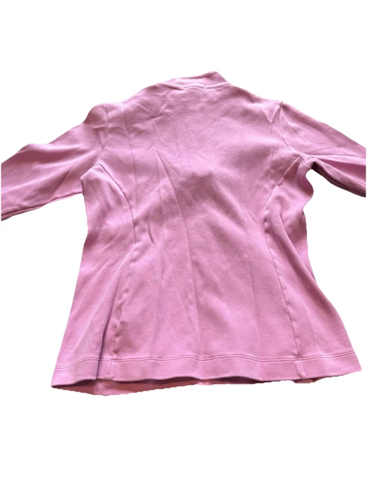 Suéter pulôver de golfe Fairway & Greene 1/4 quarto zíper feminino tamanho médio rosa - Imagem 2 de 3