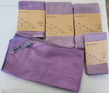 NEW Norwex Diamond Textured Kitchen Cloth, towels, Enviro Lavender/Purple set