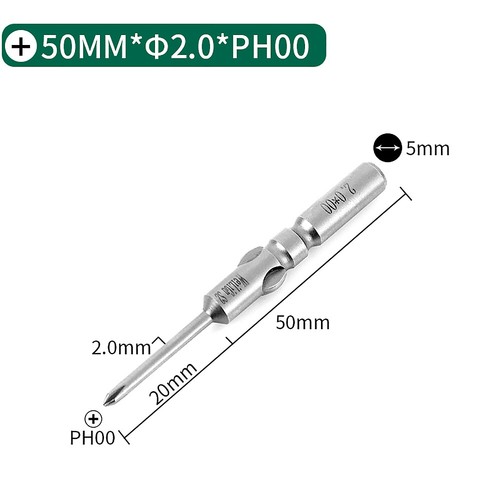 6mm Round Shank Magnetic Screwdriver Bit Phillips PH00 PH0 PH1 PH2 Long 50-150mm - Picture 21 of 55