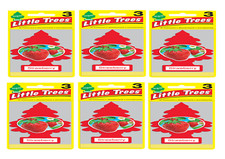 6  Little Trees Sweet Ripe Strawberry Scent Car Hanging Air Freshener Red 3 pk