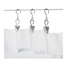 RIKTIG Curtain hook with clip, 24/pack, silver, *NEW* *FREE Shipping*