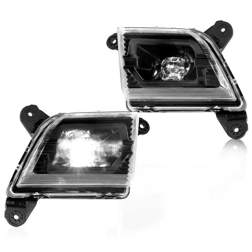 Faros antiniebla diurnos LED negros para Chevy Silverado 1500 2019 2020 2021 2022 Foto 3 de 4