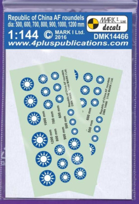 Mark I 1/144 Republic of China ROCAF Taiwan Insignia Waterslide Decals DMK14466