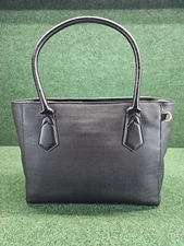 DAGNE DOVER/SIGNATURE LEGEND BLACK Coated Canvas/Large Laptop Tote Brief Bag