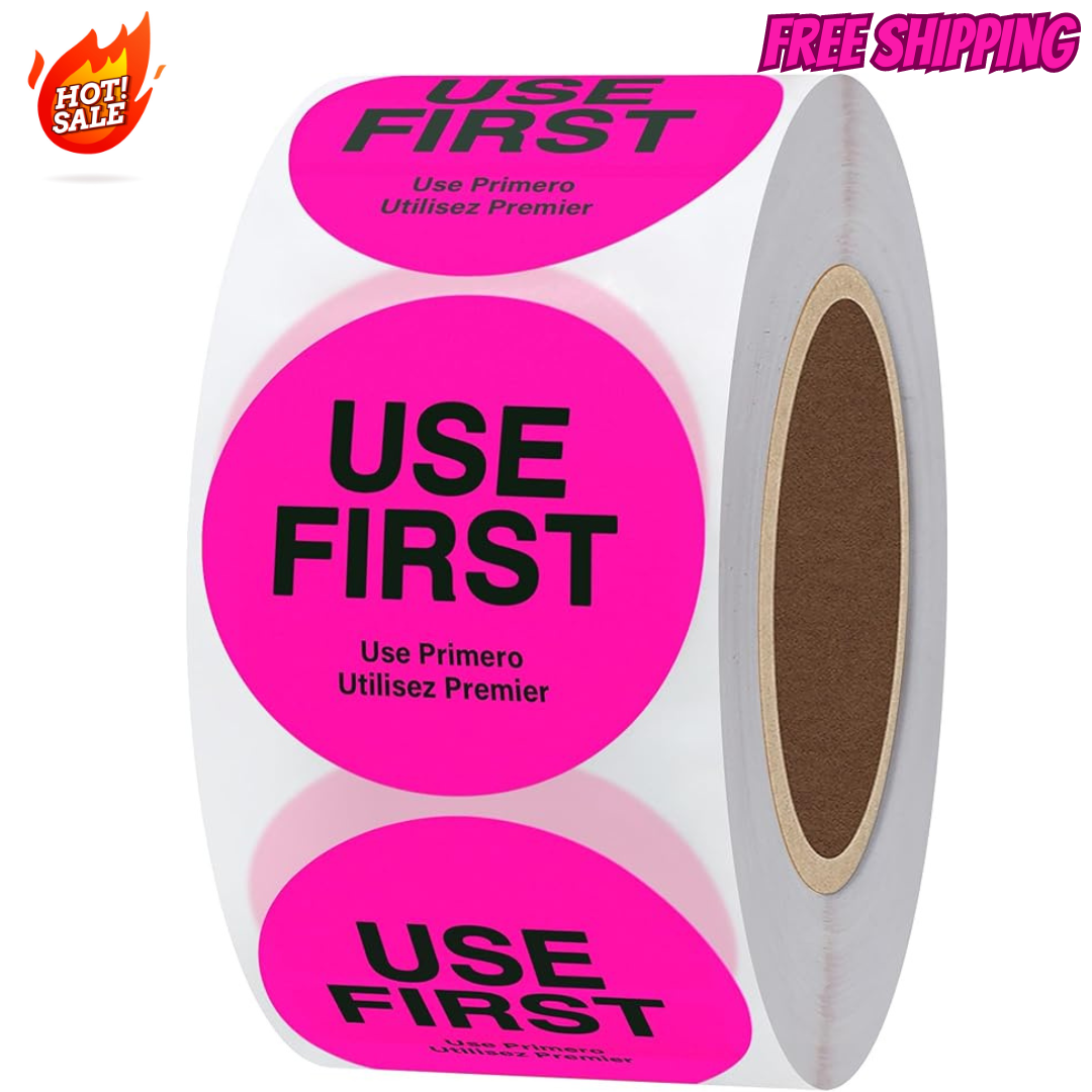 USE First Stickers Restaurant Food Service FIFO Label 1.5