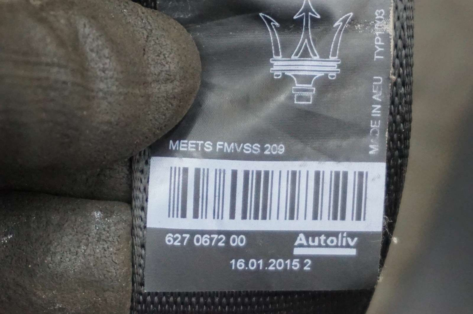 Front Right Seat Belt Retractor Black USA 670017426 OEM Maserati Ghibli 2014-17+