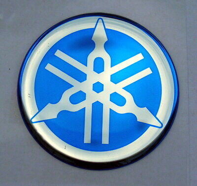 ORIGINAL Yamaha  4cm EMBLEM  Aufkleber BLAU CHROM Embl me 