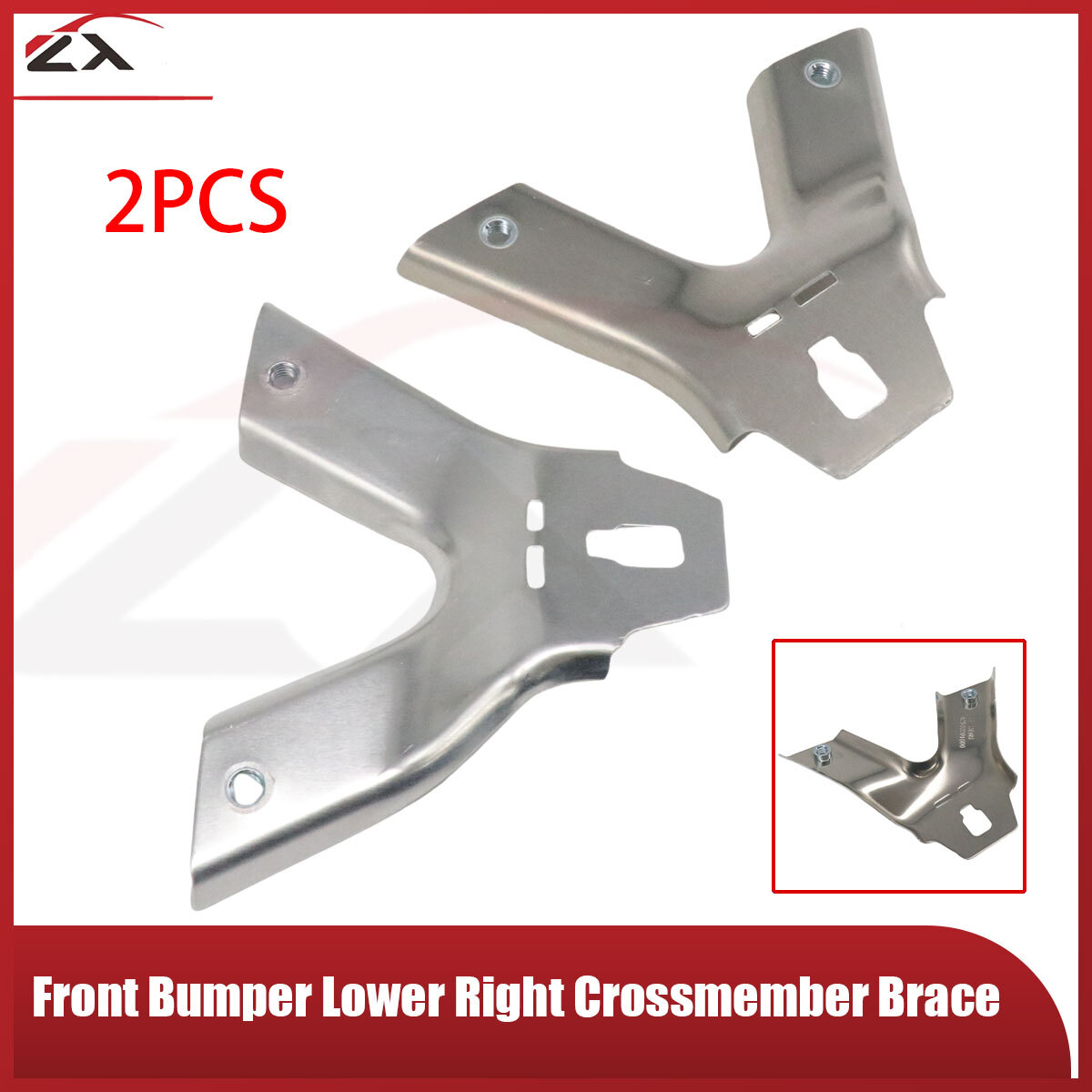 For Mercedes-Benz GLC43 AMG GLC63 AMG Front Lower Bumper Crossmember Brace 2pcs