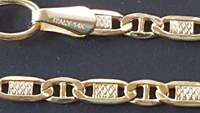 14K Echt Gelbgold Italienisch 2,2-2,3 mm Valentino Kette Halskette 22 ,24 