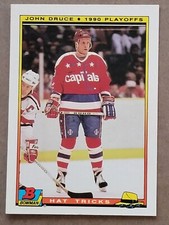 John Druce - 1990-91 Bowman Hat Tricks #16 - Washington Capitals Hockey Card
