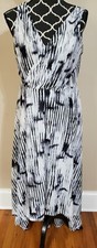 Simply Vera Dress Large Maxi Gray High Low Marble/Tye Die Look