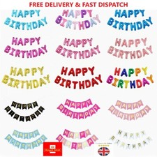 Happy Birthday Bunting Banner - Pastel Hanging Letters Party Decoration Garland