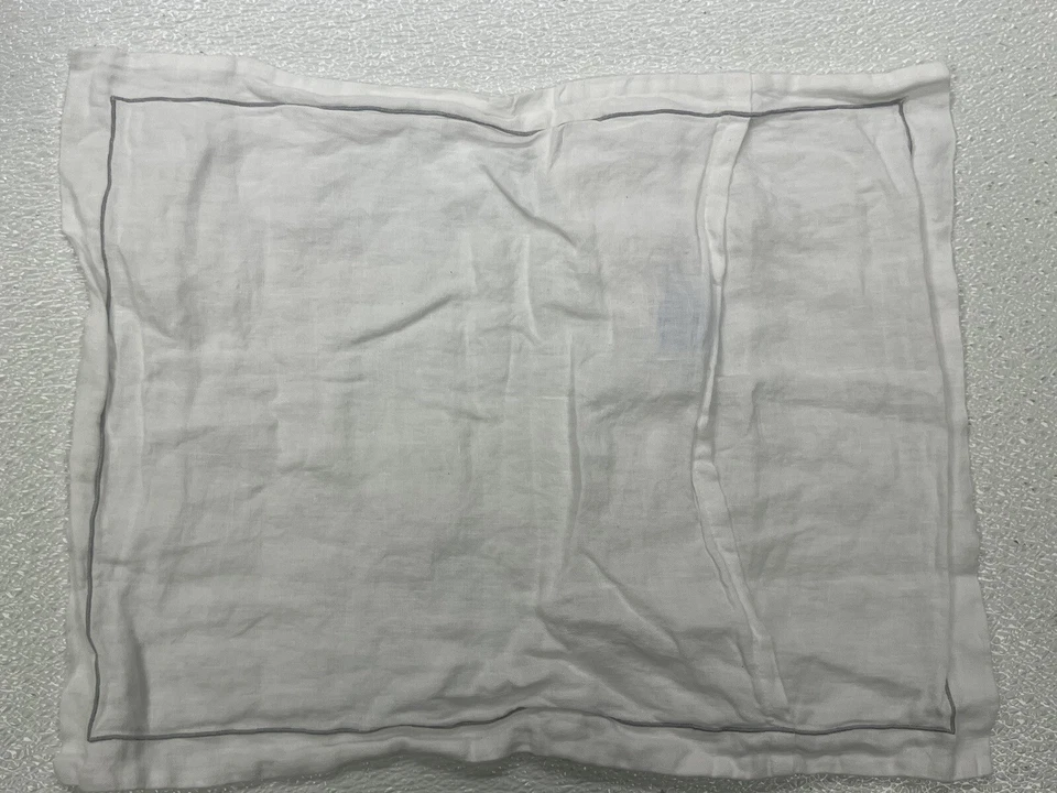 "Matouk Porto lino tocador farsa blanco/plateado 12x16"" usado" Foto 4 de 4