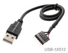 12-inch USB 2.0 A-Male to 1x5 5-Pin IDC Motherboard Connector Adapter Cable