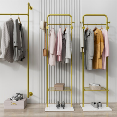 Garderobenschrank Kleiderschrank Offene Garderobe Schlafzimmer 2 Ebene/4 Hacken