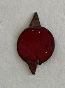 Red Dot or Red Spot Tiny Tin Tobacco Tag