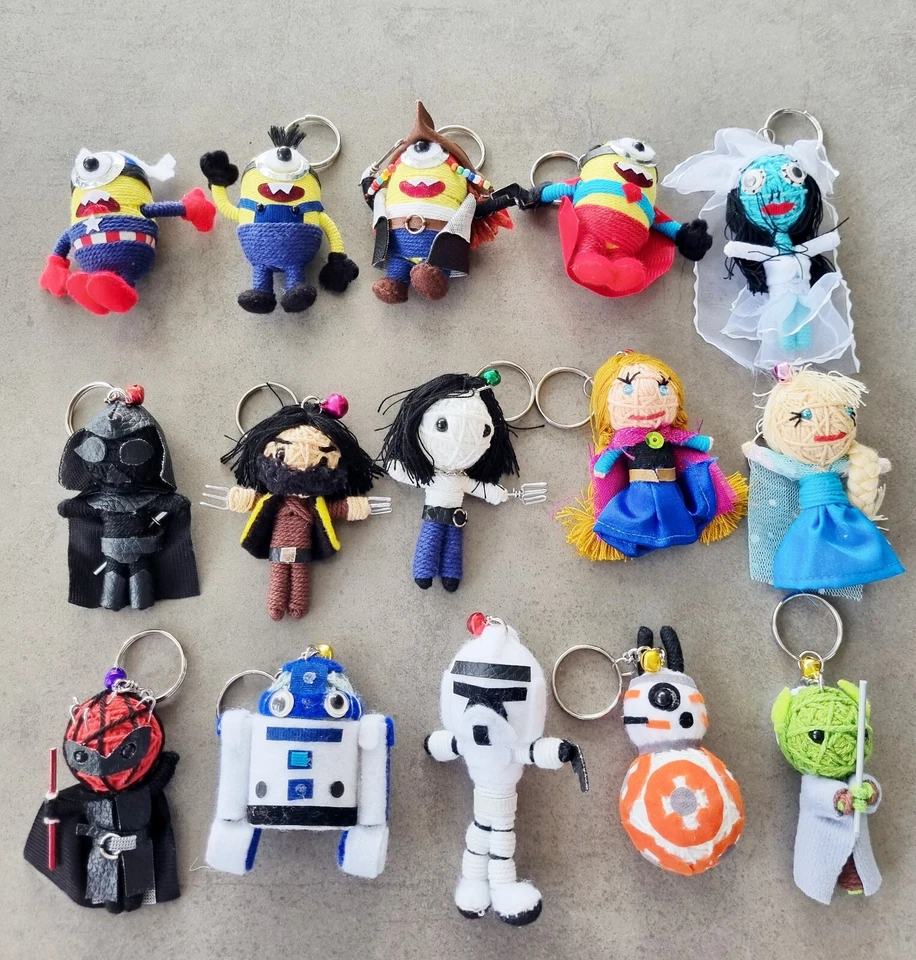 Voodoo String Doll Keychain Star Wars Anna Frozen Pendant Thailand Handmade Gift - Image 3 of 4
