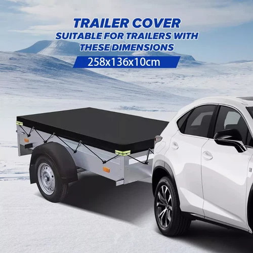 Anhänger Flachplane Abdeckplane 258x136cm für Stema Pkw Hängerabdeckung mit Seil - Bild 5 von 13