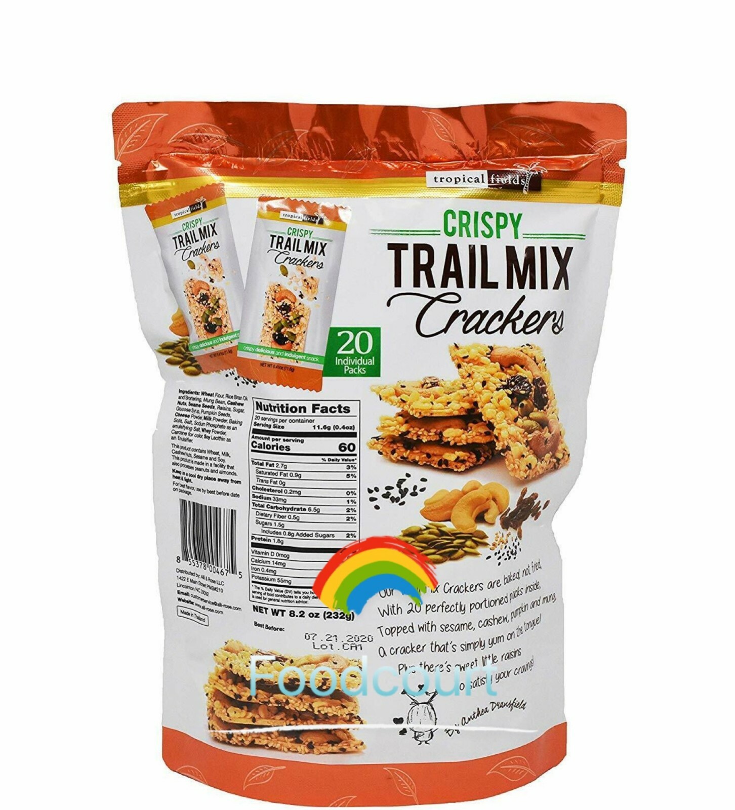 2 Packs In Season Tropical Fields Snacks Trail Mix Crackers 20ct 8.2oz