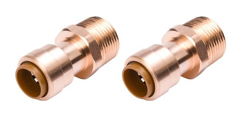 2 New Mueller ProLine Push Fit Copper Male Adapter 650-134LW 1/2 in x 3/4 in