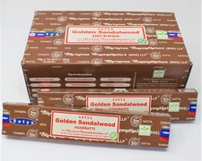 Satya Nag Champa GOLDEN SANDALWOOD Incense Sticks: Choose 15 30 45 90 or 180 gm
