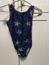Plum Gymnastics Leotard Adult Small AS Competition Stars And Stripes USA Dance
