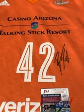 JSA WNBA SUPER STAR BRITTNEY GRINER MERCURY AUTOGRAPHED MERCURY ORANGE JERSEY 