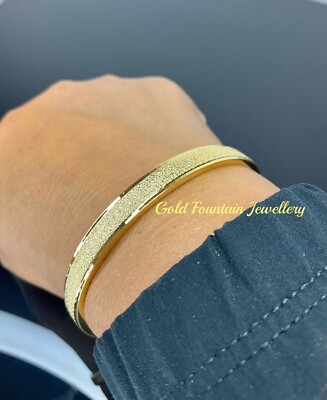 18K GOLD FILLED SOLID WOMENS WEDDING PLAIN ROUND RING BANGLE