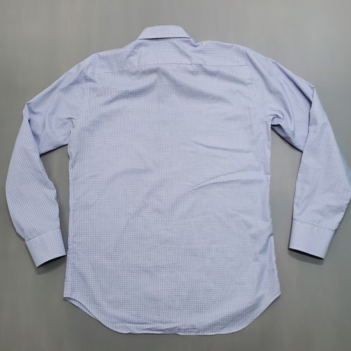 Canali Dress Shirt Mens 16 41 Blue Ghingam Cotton Made In Italy - Picture 4 of 10