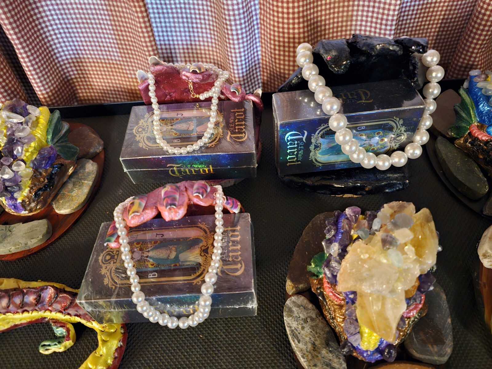 Elegant Wooden Tarot Card Holder with 78-Card Deck-image