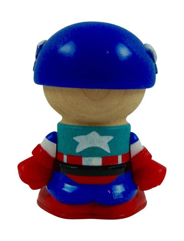 Figura de madera Marvel Spider-Man & Friends Capitán América 2,5 pulgadas 2008 Foto 2 de 2