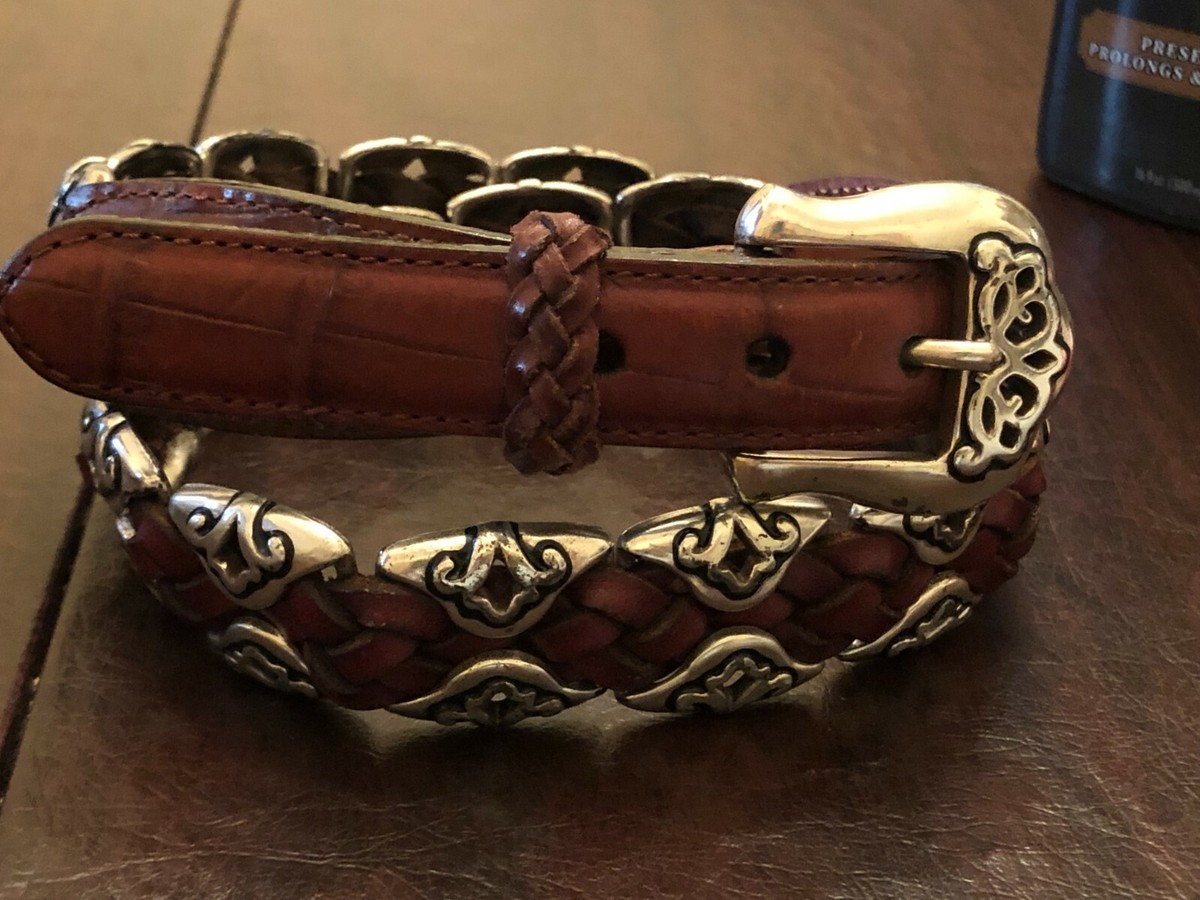 Ladies Brighton Belt #91807 Braided Tan Leather M30 Heavy  display picture 1