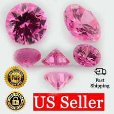 Loose Round Cut Shape Pink Sapphire CZ Stone Single Cubic Zirconia Birthstone