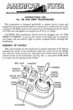 American Flyer Gilbert 20BW Transformer Instructions - insanely rare-Sharp Copy