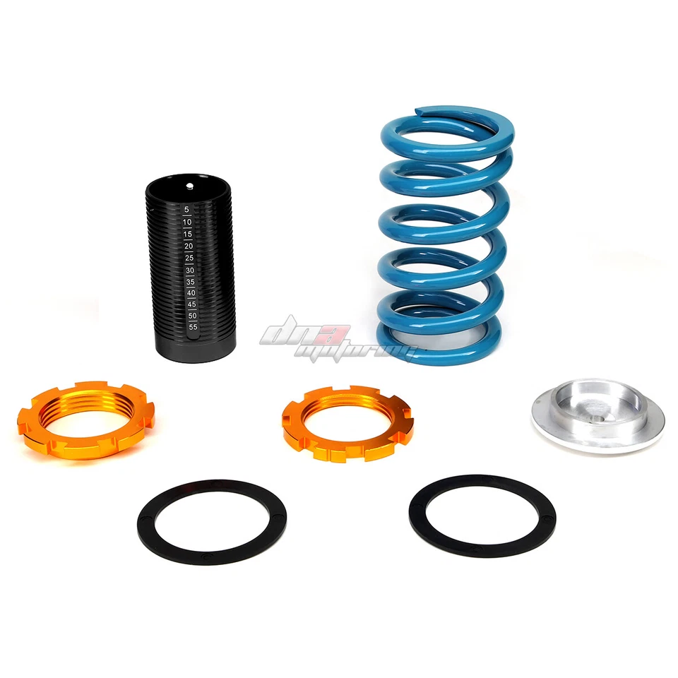 AZUL AJUSTABLE 1-4" NEGRO ESCALA SUSPENSIÓN COILOVER RESORTE PARA 88-00 EG EK DC Foto 4 de 4