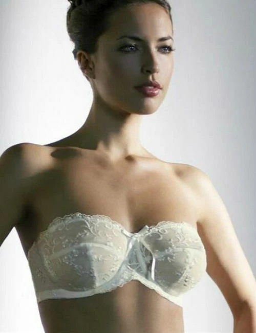 Sujetador sin tirantes Panache Confetti 4070 color marfil o negro (AA-2) Foto 2 de 3