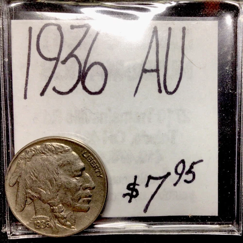 1936 Buffalo Nickel - Almost Uncirculated (AU). ENN Coins